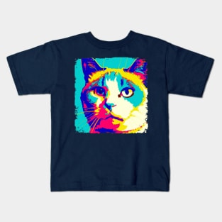 Snowshoe Pop Art - Cat Lover Gift Kids T-Shirt